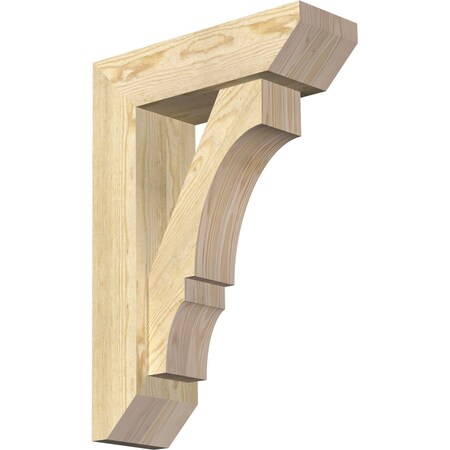 Ekena Millwork Balboa Slat Rough Sawn Bracket w/ Offset Brace, Douglas Fir, 6"W x 18"D x 26"H BKT0604X18X26BOA06RDF